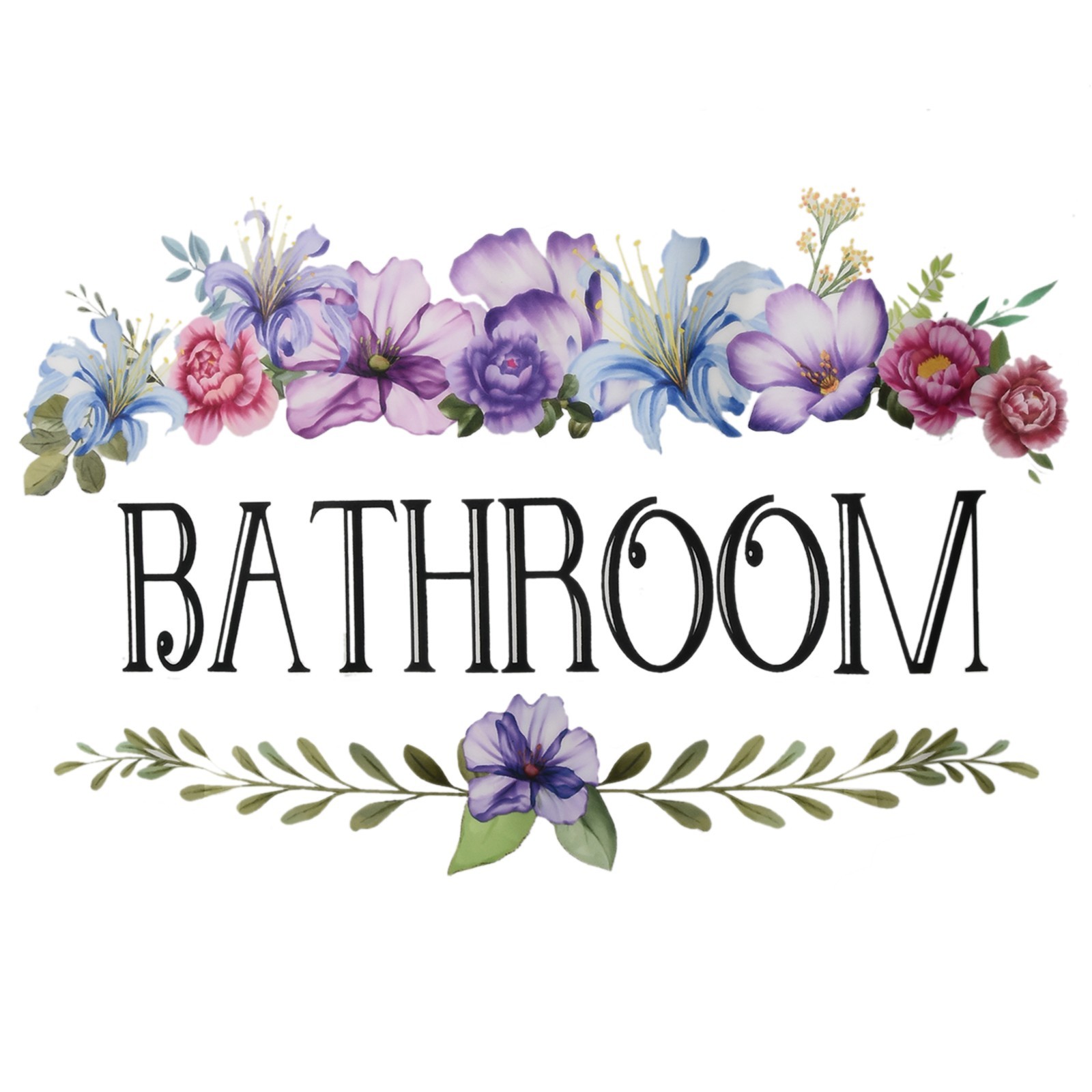 Waterproof Vinyl Wall Sticker Bathroom Door Sign Easy Application Removable