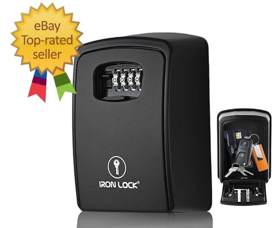 Key Lock Box XXL Wall Mount – Waterproof Outdoor 2X-Large, Black