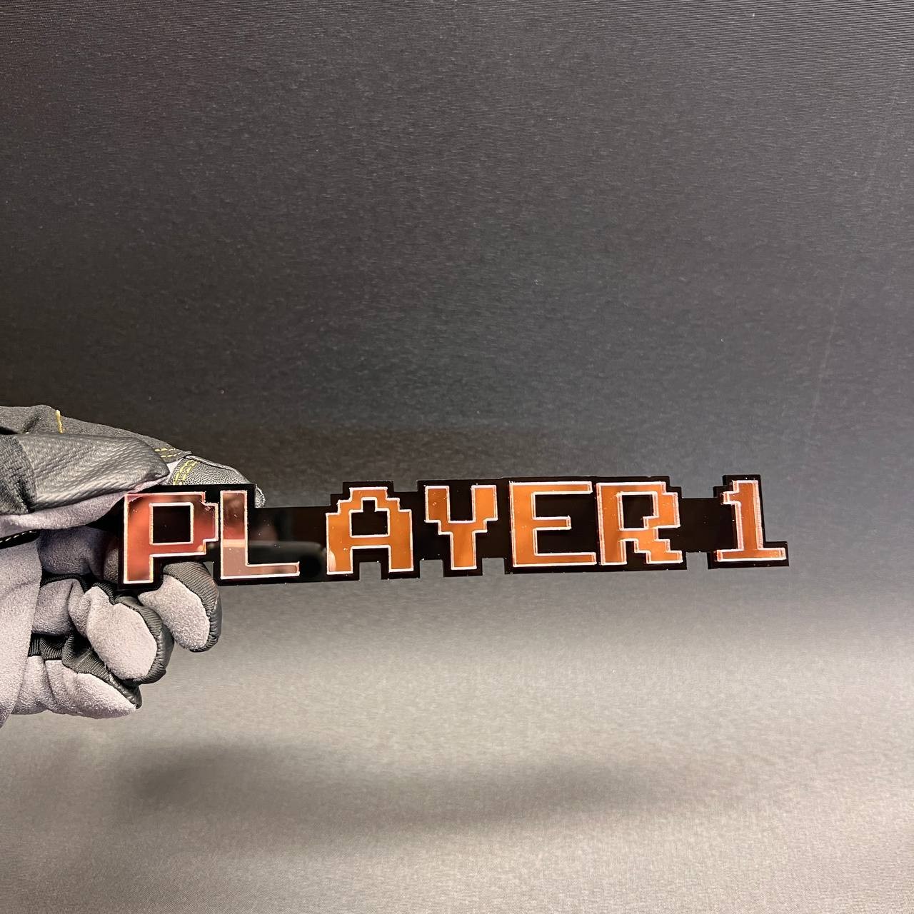 1PC Player 1 Custom 3D Text Car Badge Fender Emblem Tailgate Toolbox Decal