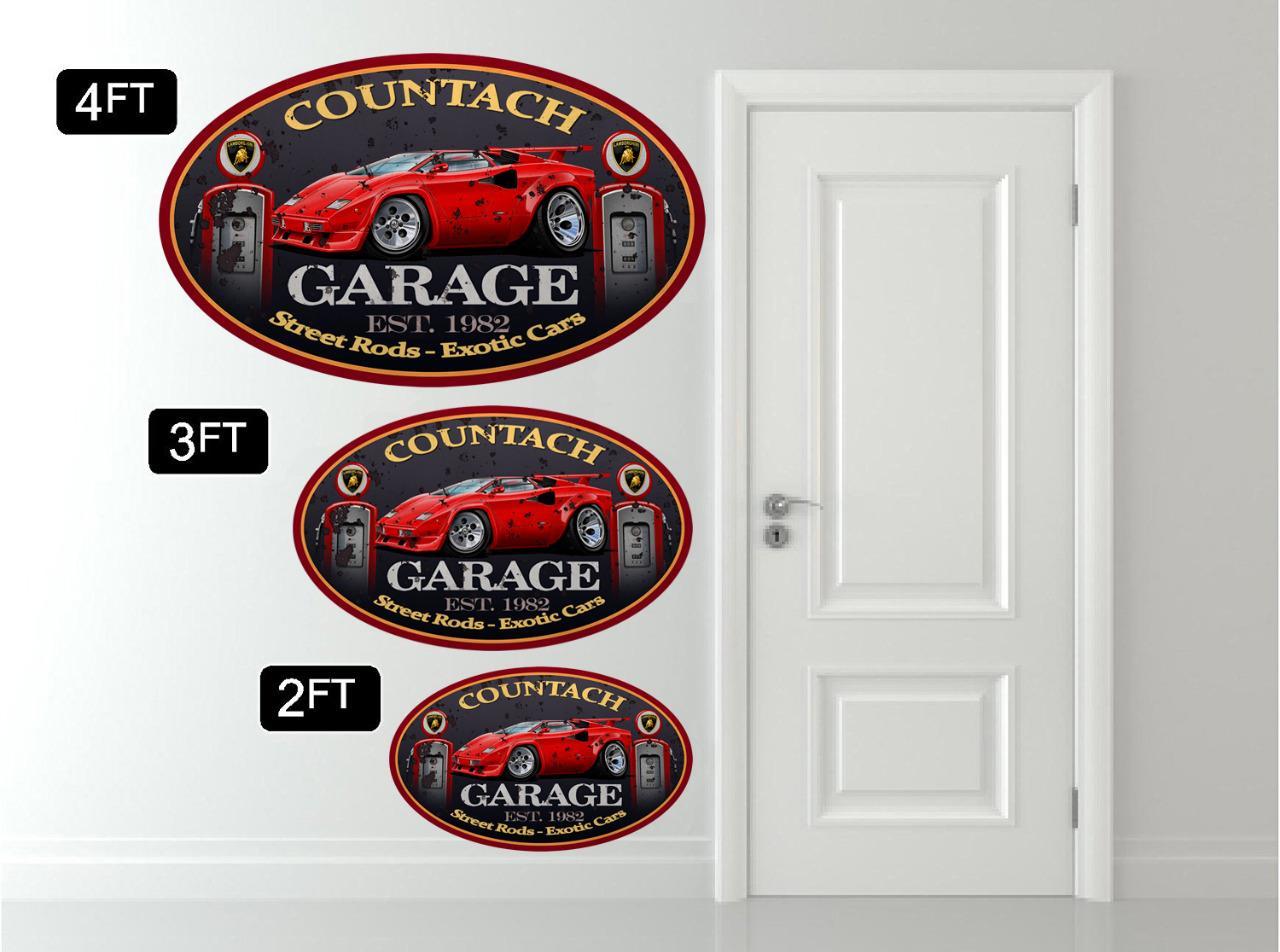 Lamborghini Countach Exotic Car Garage Sign Wall Art Graphic Sticker