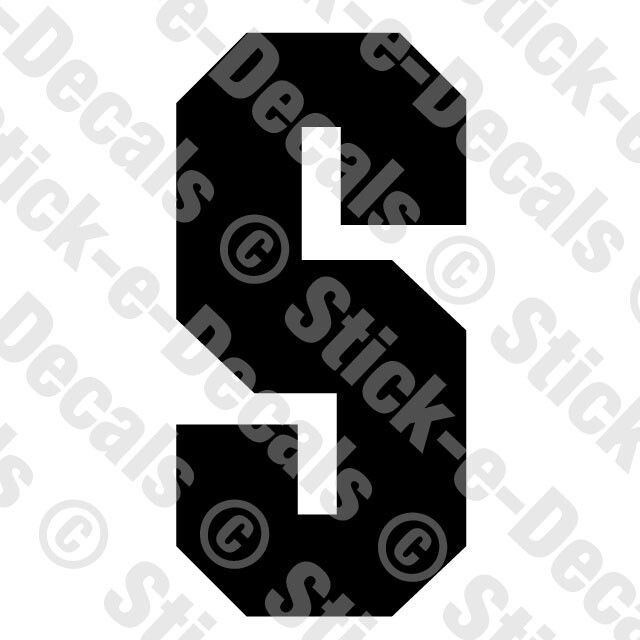 JERSEY LETTER S Vinyl Die Cut Decal Sticker Sport Athlete Alphabet Text – RSD