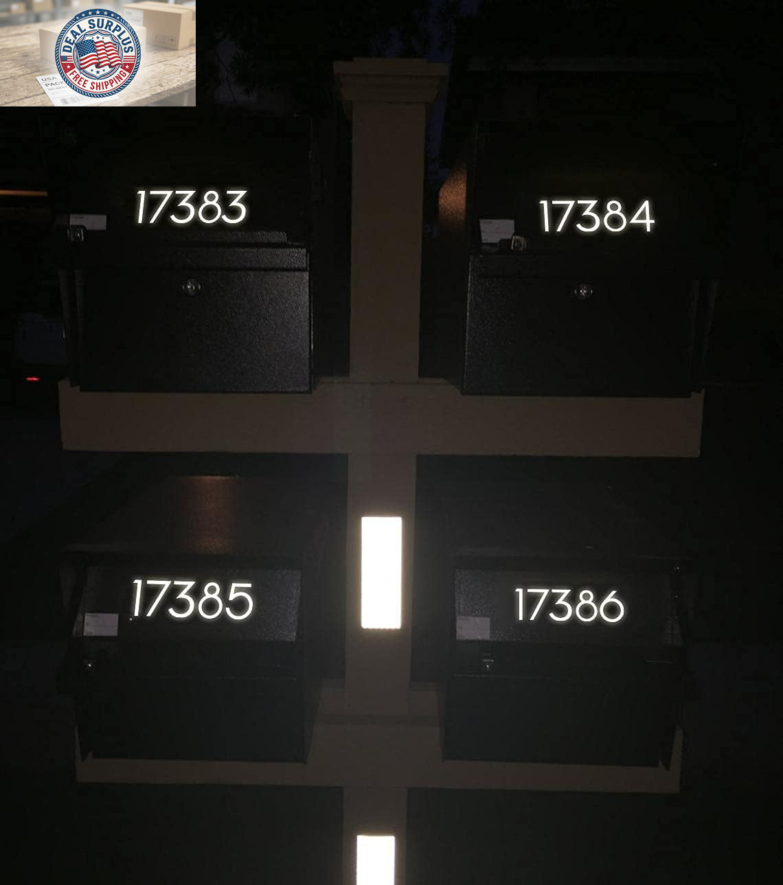 2 Inch Reflective Mailbox Numbers Sticker (0-9, 5 Sets) Modern Number Vinyl Wate