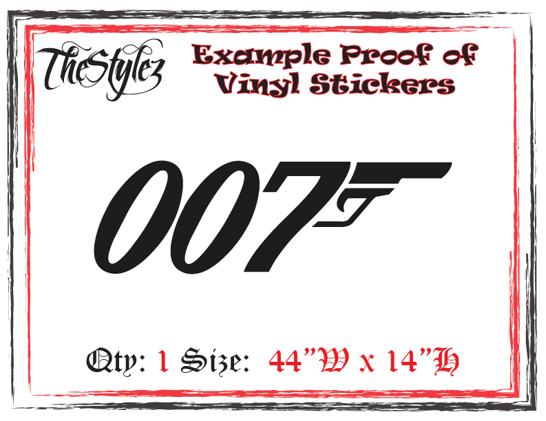 James Bond 007 Custom Movie Wall Vinyl Sticker