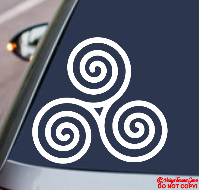 CELTIC SPIRAL TRISKELES KNOT Vinyl Decal Car Window Bumper Sticker IRISH SYMBOL
