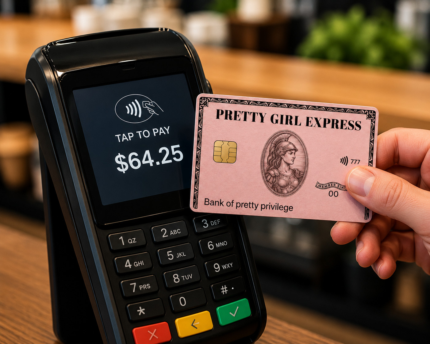 Pink Pretty Girl Express Credit Card Skin Funny Debit Card Vinyl Sticker