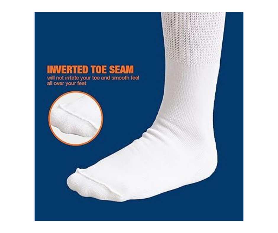 Extra Width Socks for Swollen Feet-4 Pairs One Size, Black