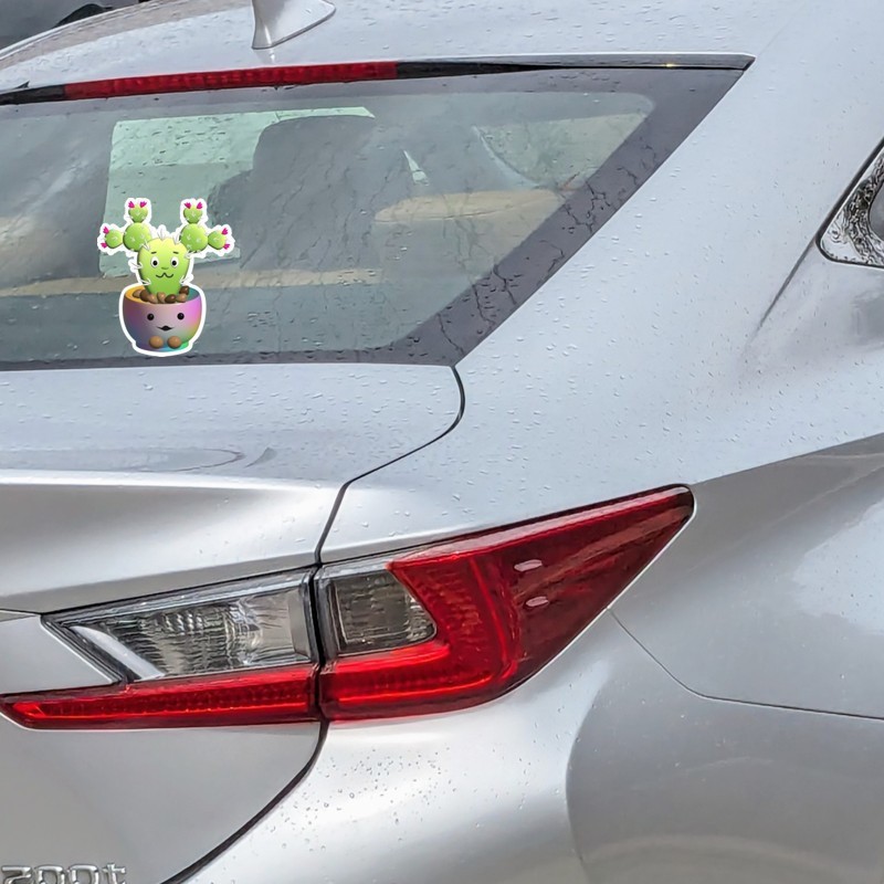 Cactus Vinyl Sticker Cute Flower Design Waterproof Car Truck Bottle Laptop Decal