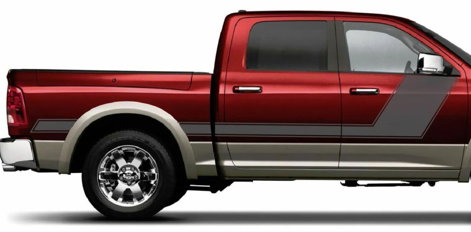 Angled Hockey Sticker Decal Stripe Fits: 09 – 2017 Ram 1500 Quad Crew Cab 3M