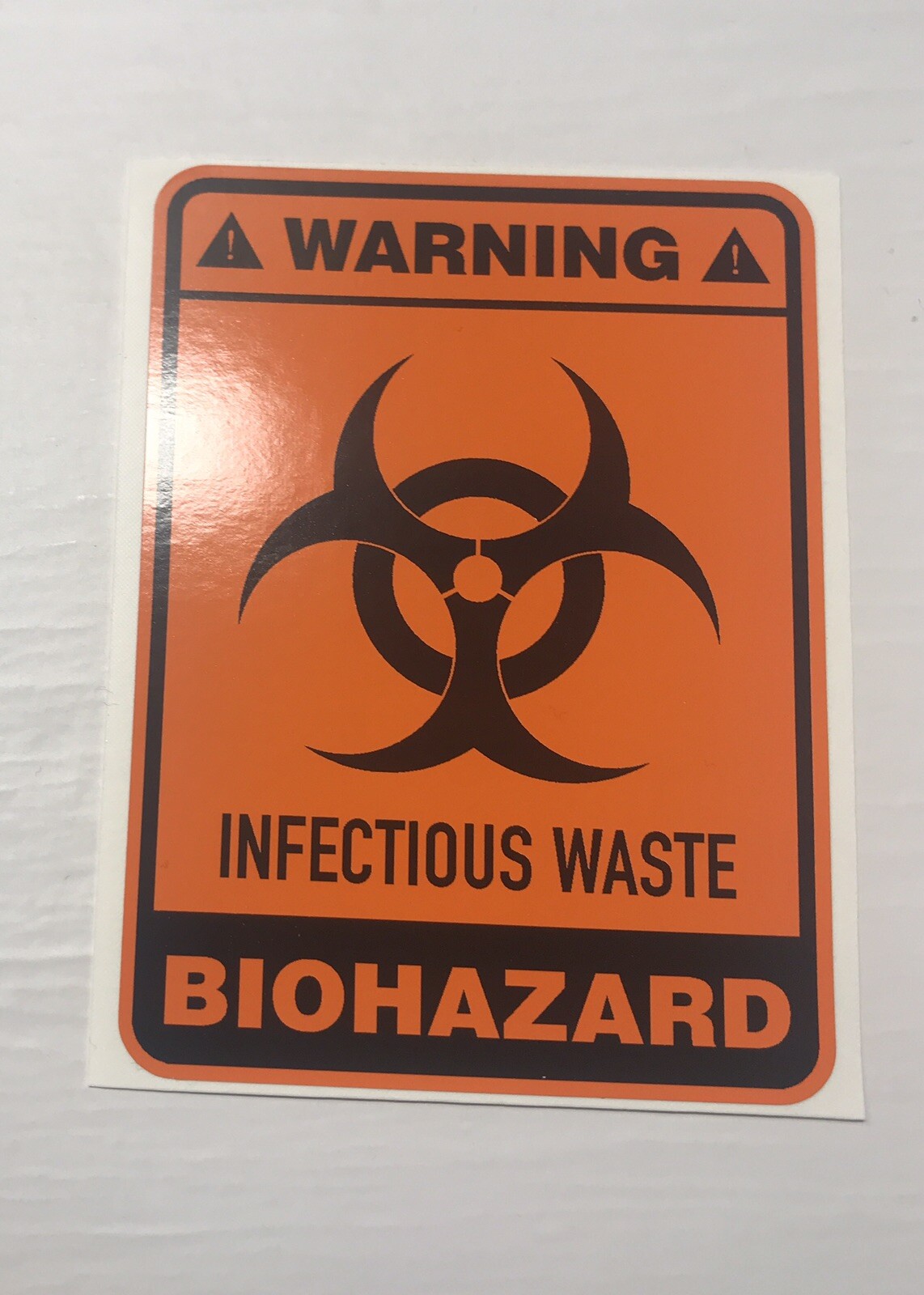 Warning Decal Biohazard Infectious Waste Cleanable Durable Vinyl Decal Sticker