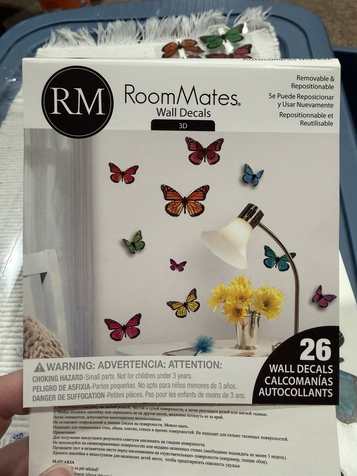 RoomMates 3D Butterfly Wall Decals NIP 26 Pieces Multi Color Multi Size