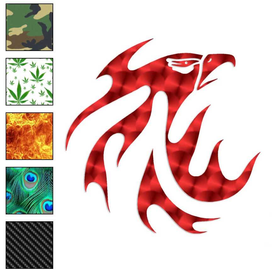 Flame Eagle Head Tribal, Vinyl Decal Sticker, 40 Patterns & 3 Sizes, #311