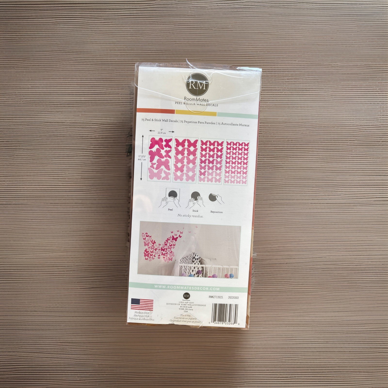 Roommates Peel And Stick Wall Decals 75 Pieces New