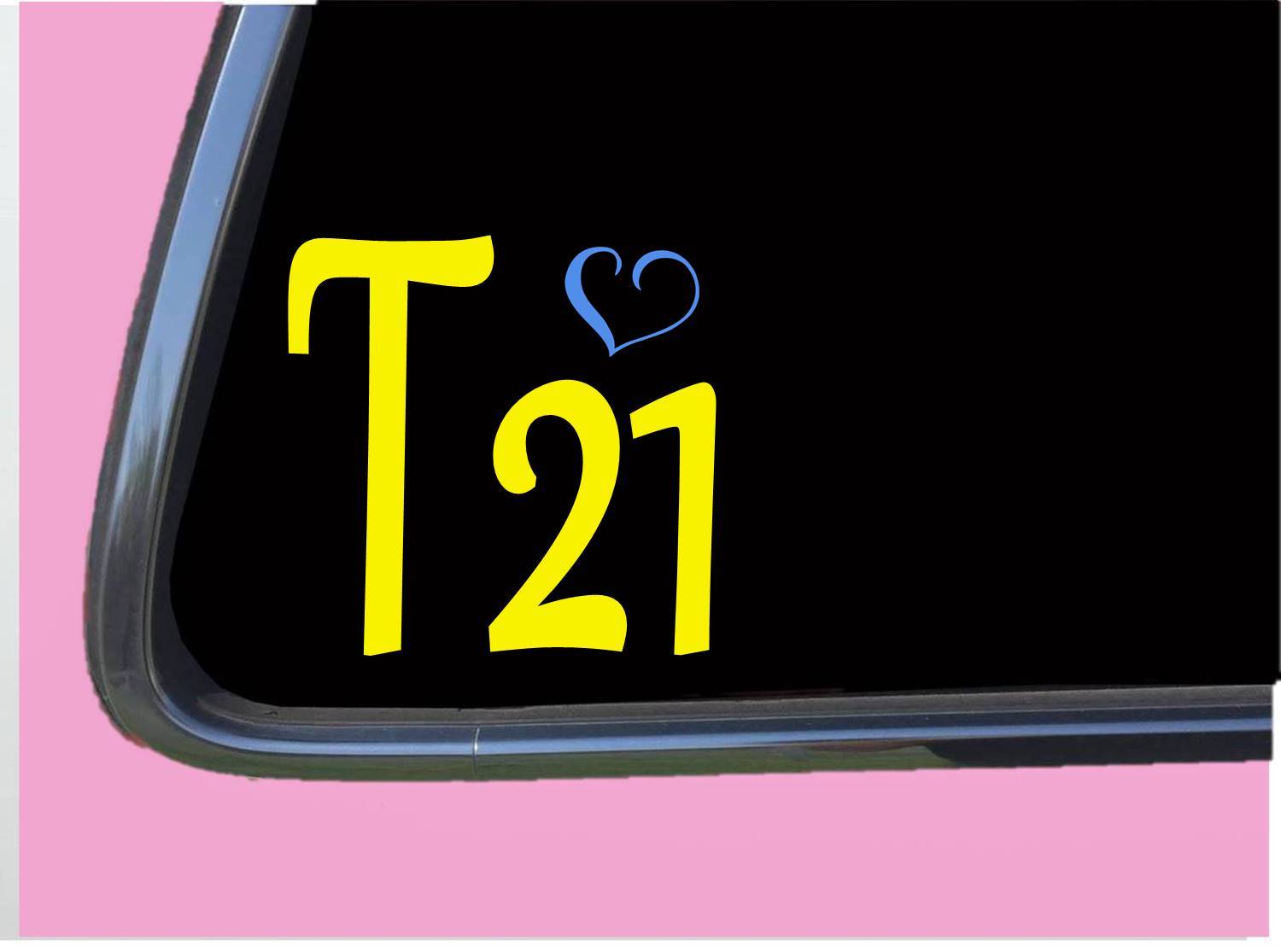 T21 Lil Heart Decal TP163 6" tall Vinyl Down Syndrome Chromosome stickers