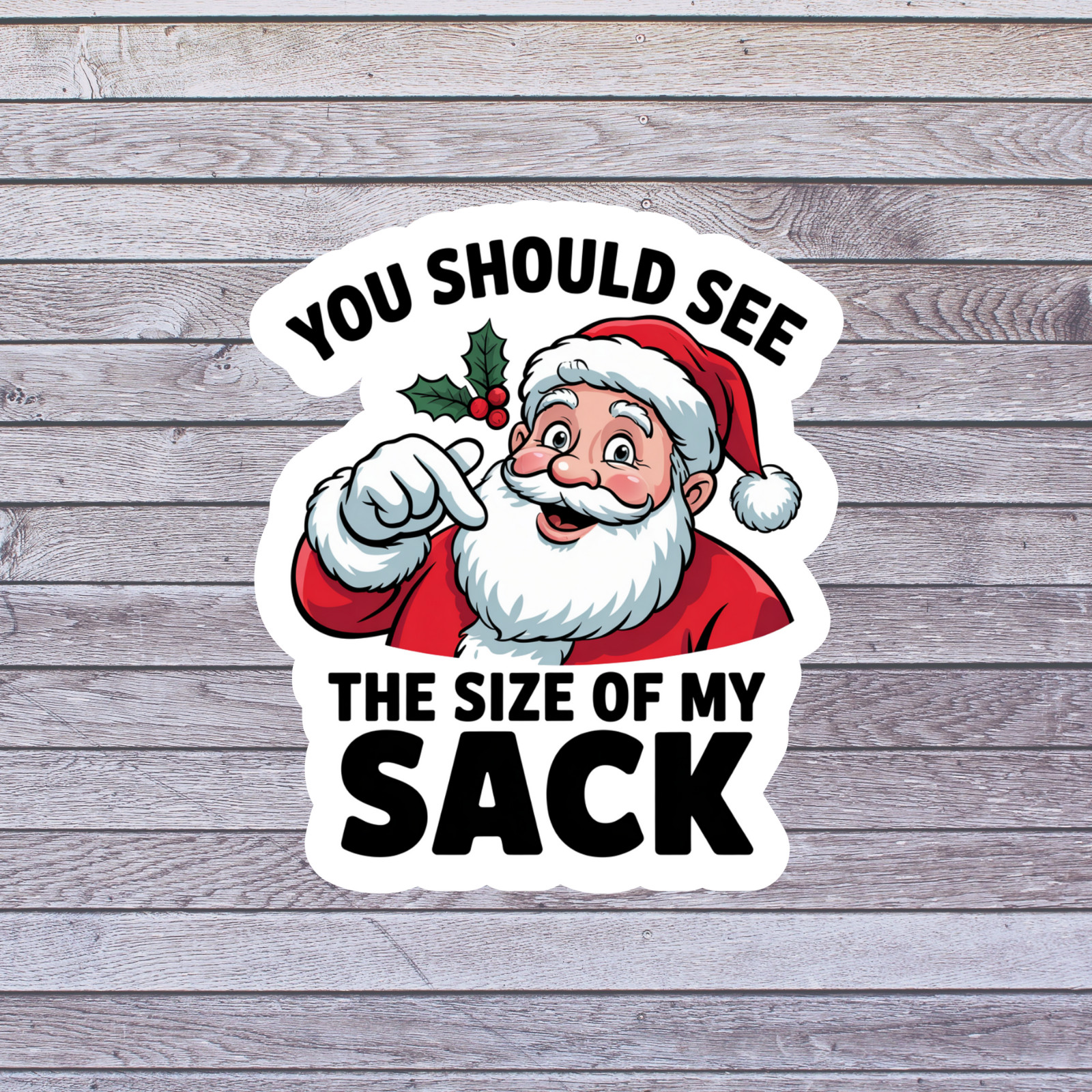 Christmas Sticker Vinyl Decal Adult Humor Santa Naughty Joke Gift