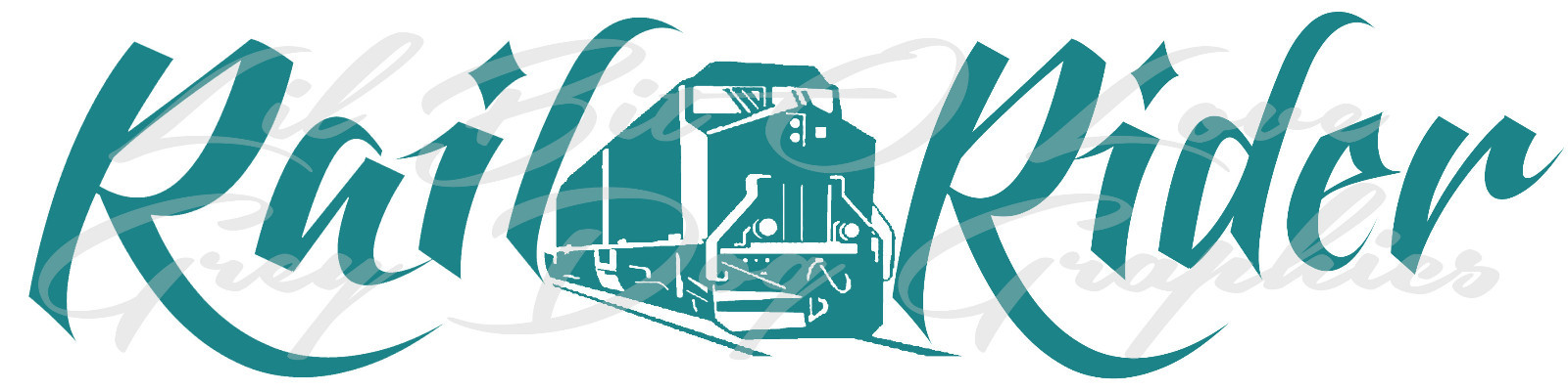 RAIL RIDER VINYL DECAL 22.5 x 5.6 RAILROAD TRAIN LOCOMOTIVE STICKER AUTO VEHICLE