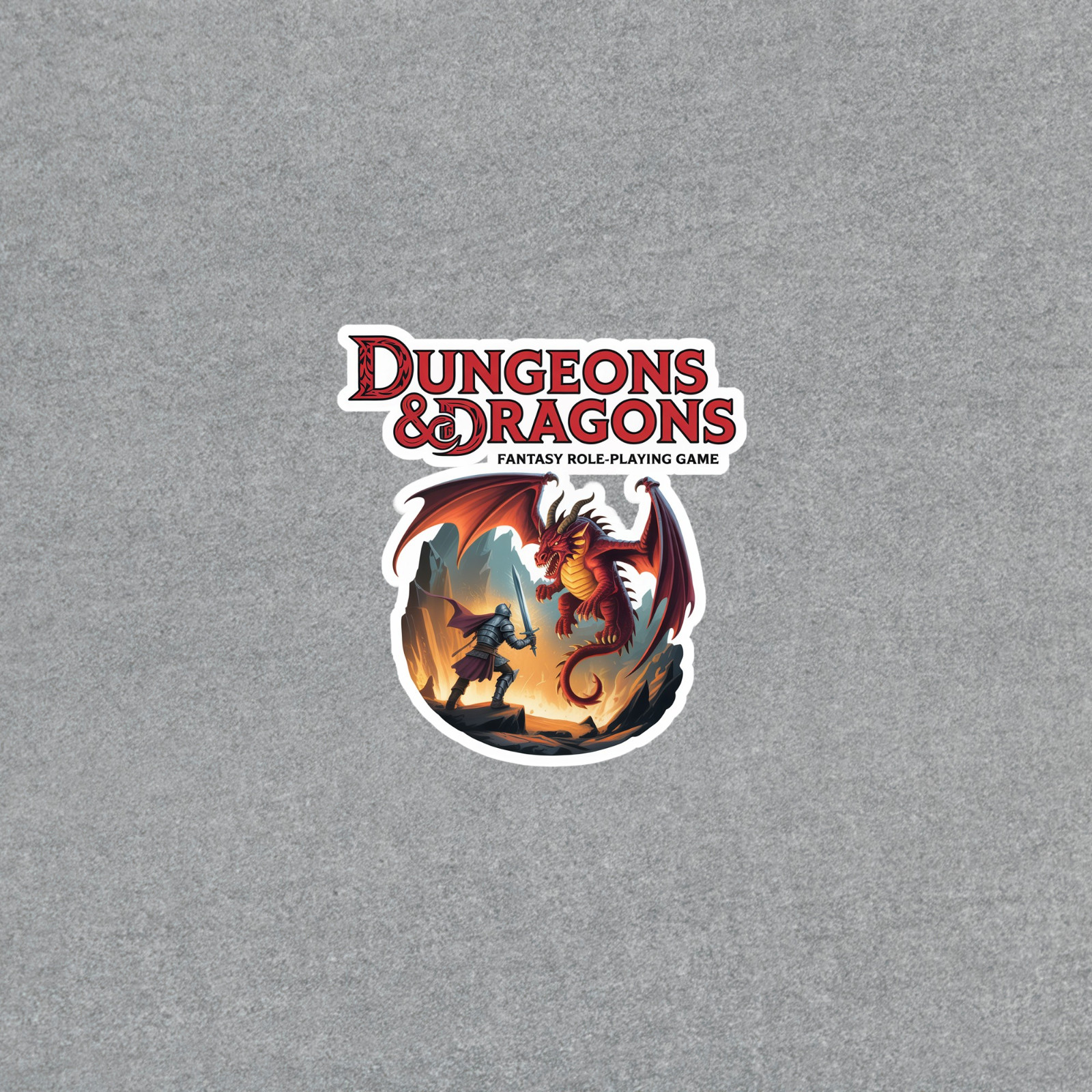 Epic Fantasy Battle Vinyl Sticker – Knight vs Dragon Adventure Scene #6402