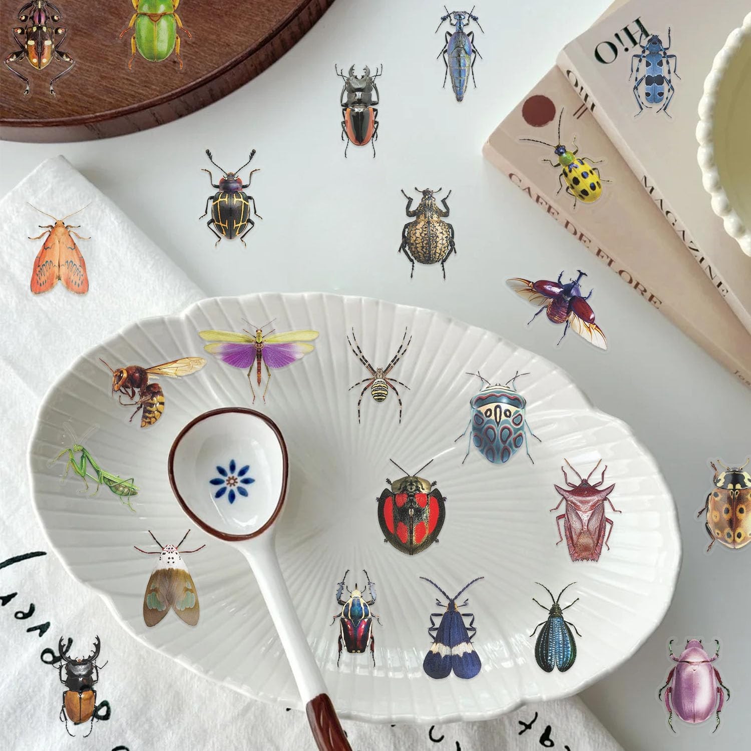 50 Realistic Insect Stickers – Transparent & Waterproof Insect Stickers for Kids