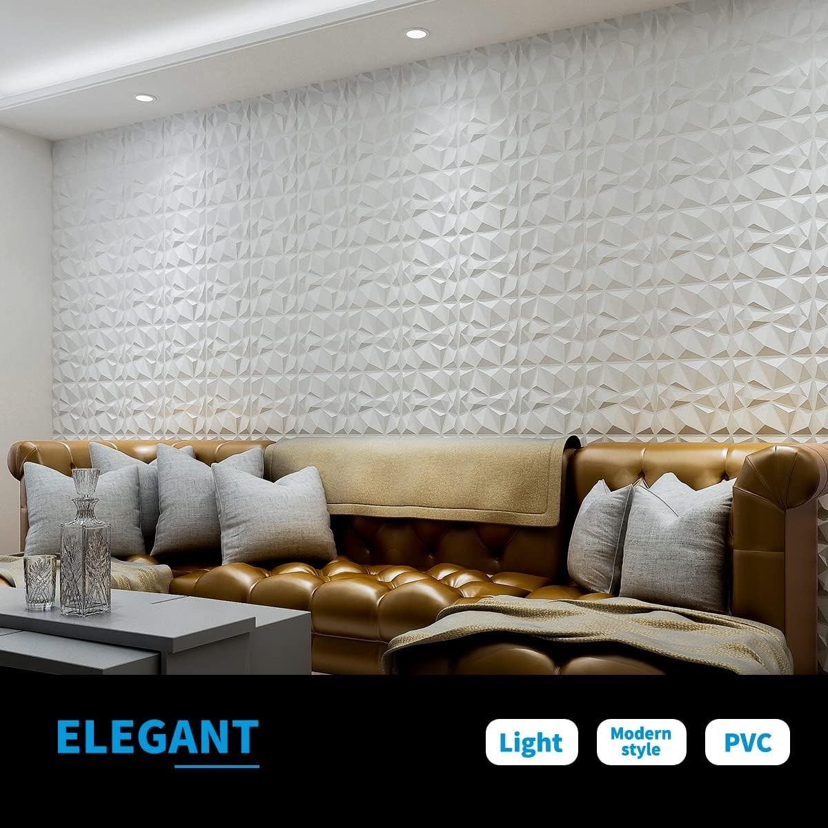 Lightweight Fire-Resistant 3D Wall Panels in Matte White – 32 Sq Ft Coverage