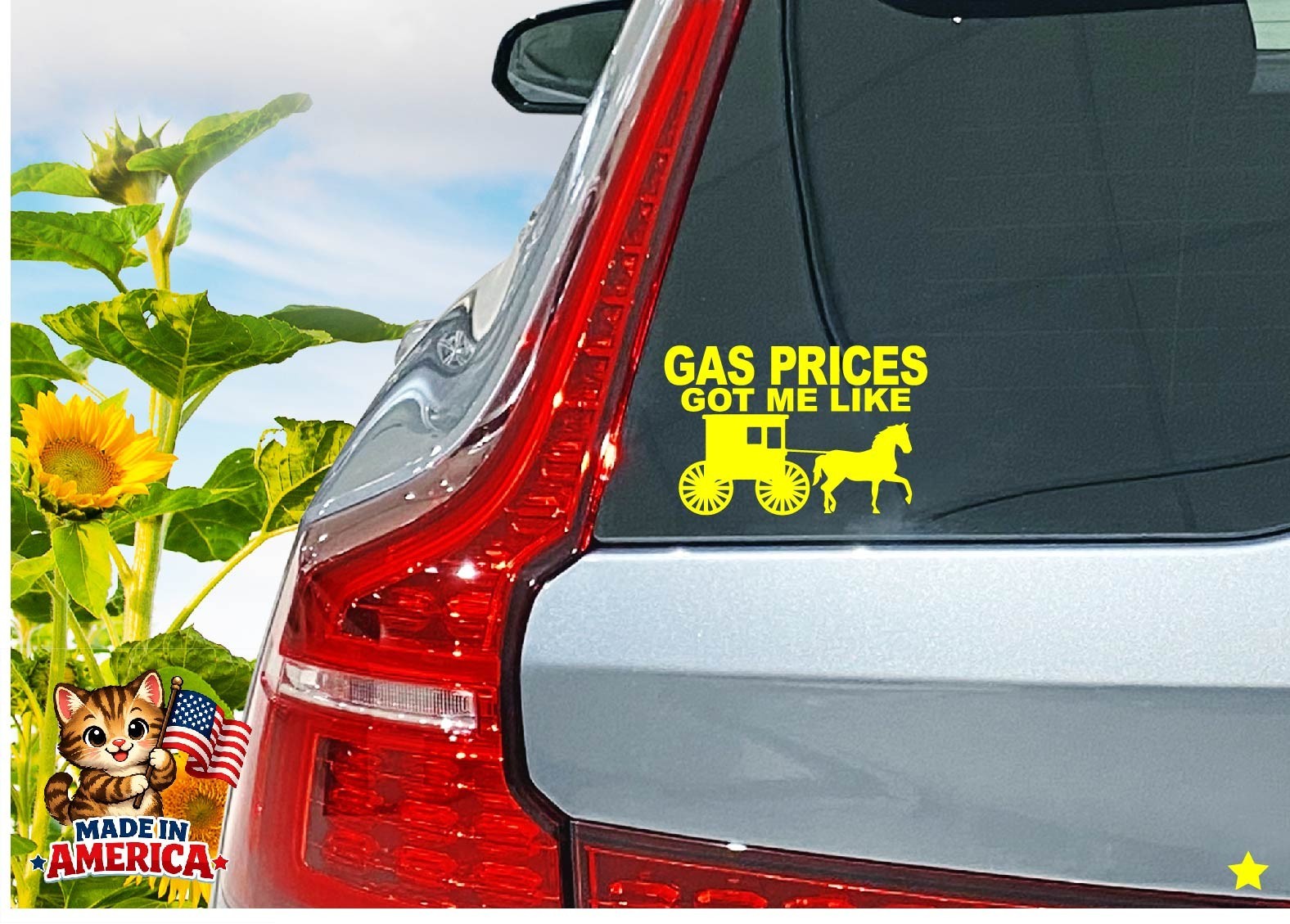 Gas Prices Got Me Like Amish Decal Sticker High Inflation Buggy Anti MAGA Trump