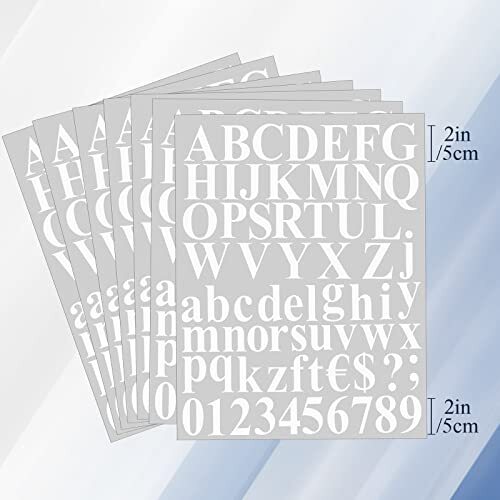 8 Sets 536 Pcs Vinyl Letter Number Stickers Alphabet Large Self 2 Inch White
