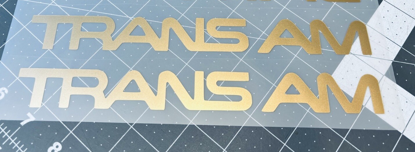 Trans Am w/Firebird Die Cut Vinyl Decals (Style 1) Many Sizes/Colors Pontiac