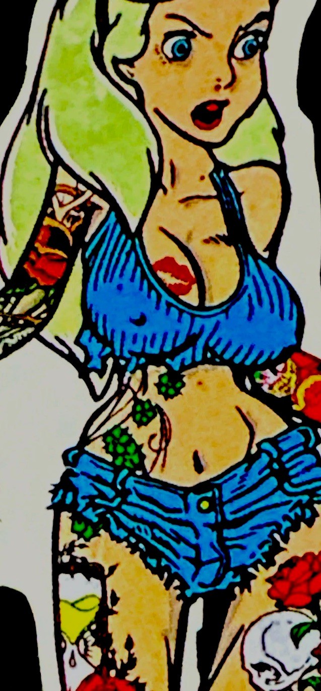 SEXY GIRL STICKER✨💋🌹💋✨2 3/4” X 2”✨GLOSSY✨CUTE TATTOOS✨AWESOME✨💚🩵💙💫