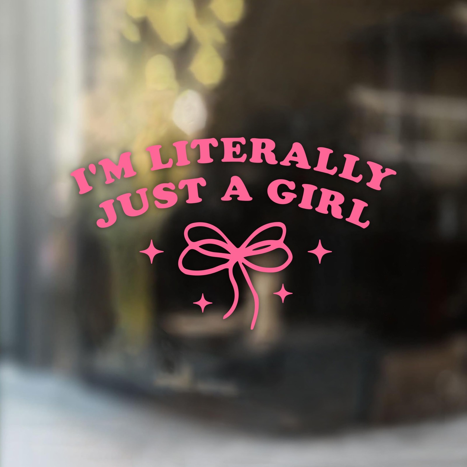 I'm Literally Just a Girl Car Vinyl Decal Pink Bow Funny Waterproof 8 Inch