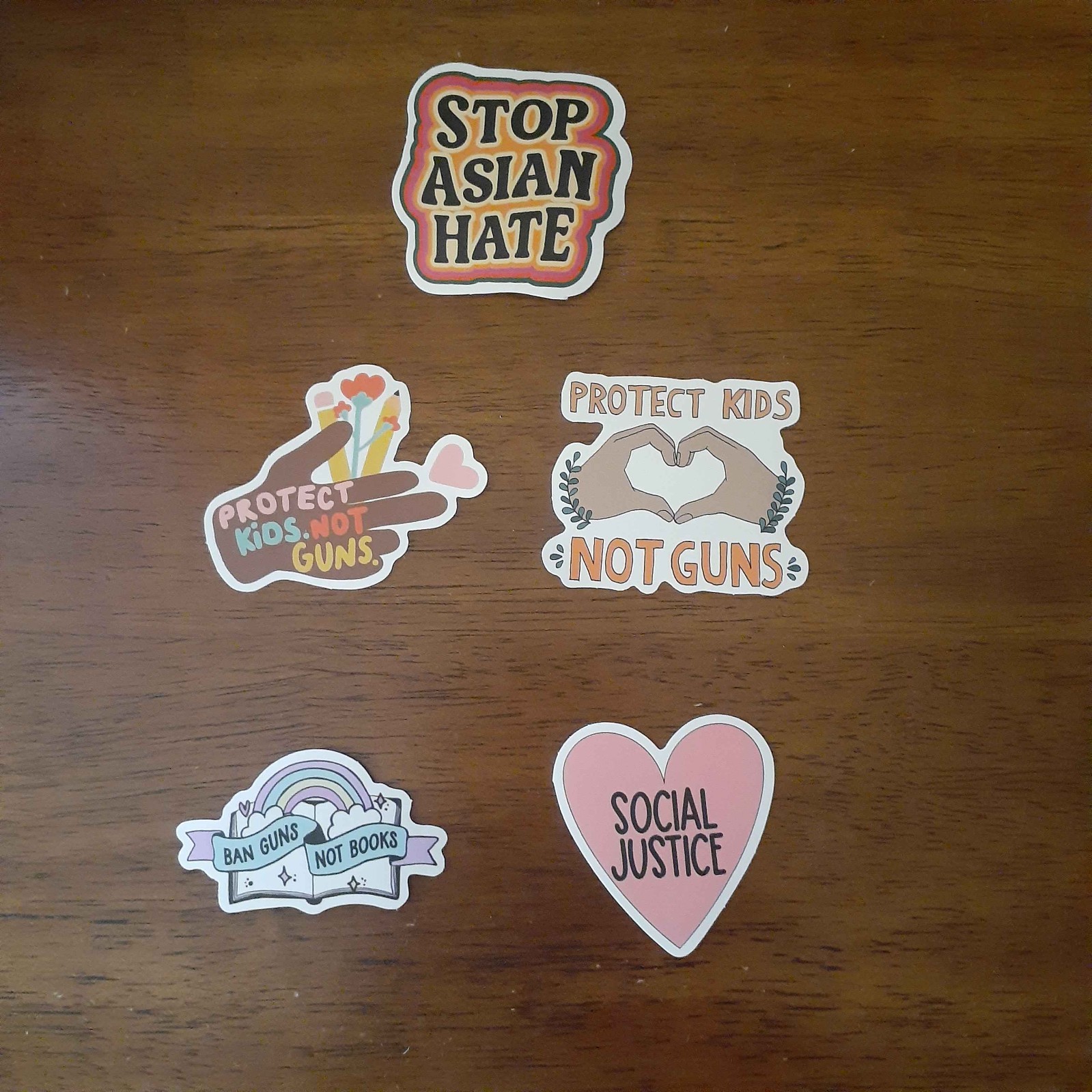 Random Assortment 5 Pack of Social Justice/Left Wing Stickers for Anywhere!