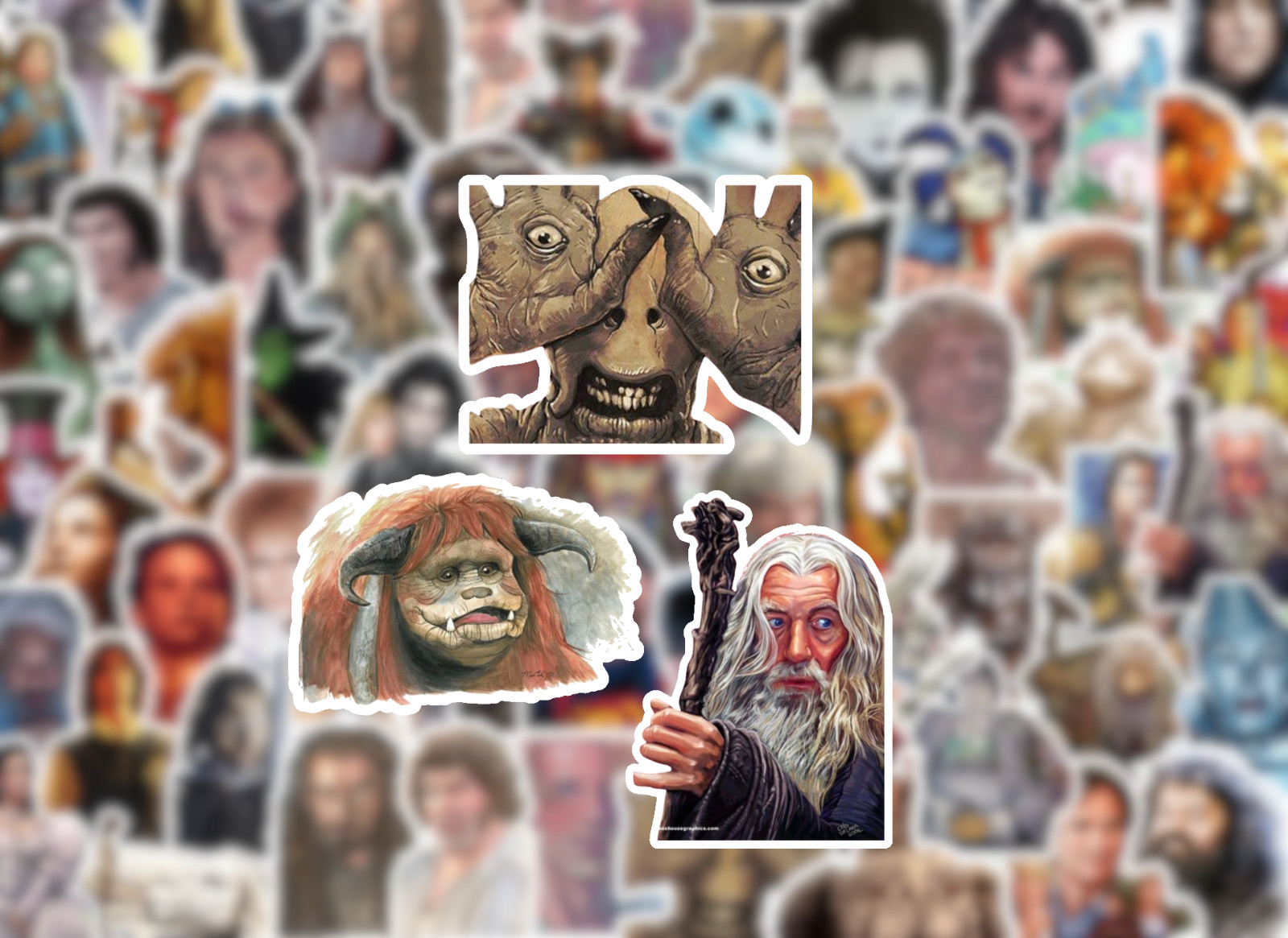 25/50 Fantasy Movie Sticker Pack – Waterproof Vinyl – Labyrinth Princess Bride