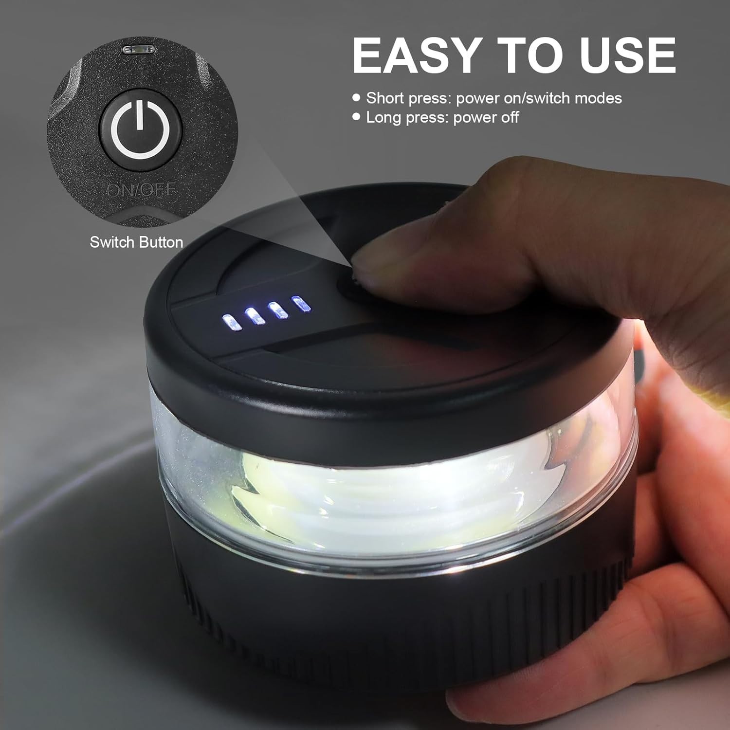 Magnetic Wireless Beacon Light, USB-C Rechargeable LED Strobe Lights for Trucks,