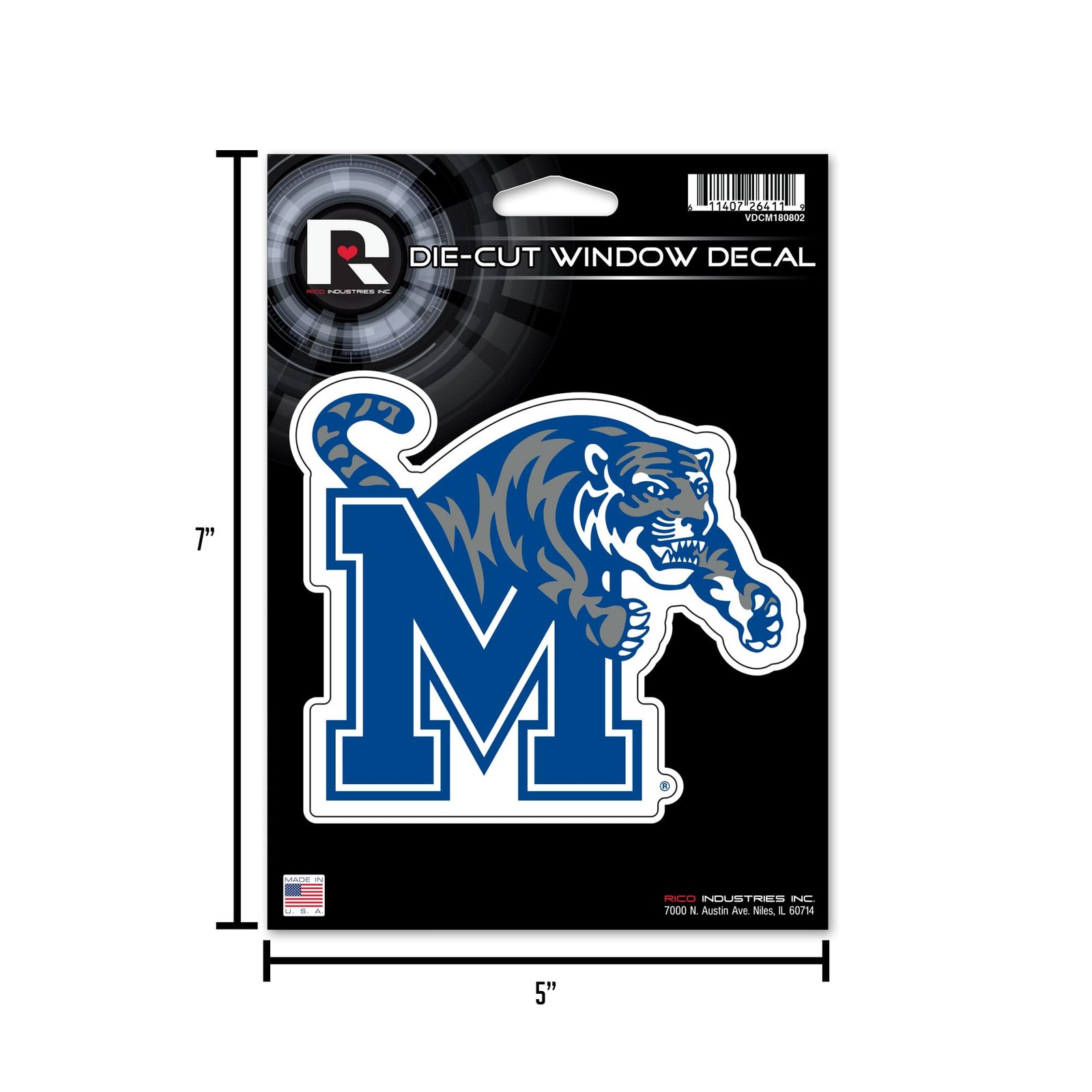 Die Cut Vinyl Decal Team Logo 5 x 7 Inches Weather Resistant Made in USA