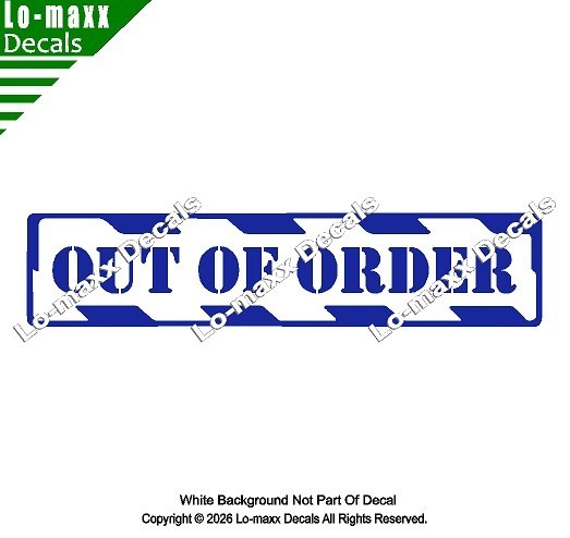 Out Of Order Hazard Stripe Die Cut Vinyl Decal High‑Performance Decal