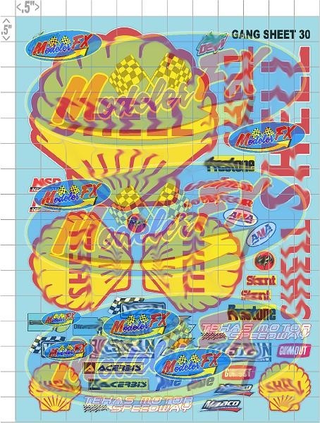WHITE Vinyl Sticker Sheet 30-R/C MODEL Decal fits 1/10-1/16 Scale shellbilstein