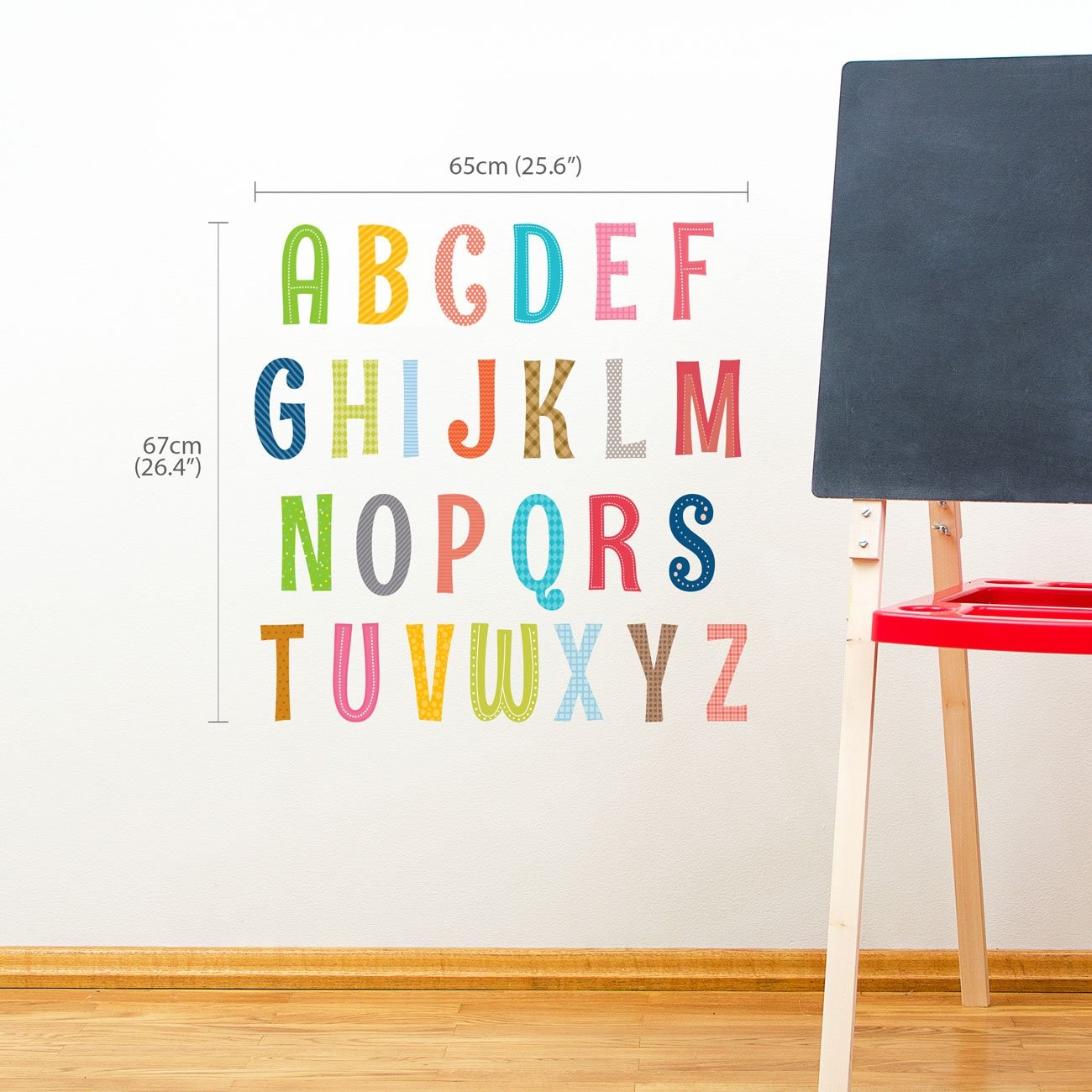 DS8-1701A Uppercase Alphabet ABC Letter Wall Stickers Wall Decals Peel and St…