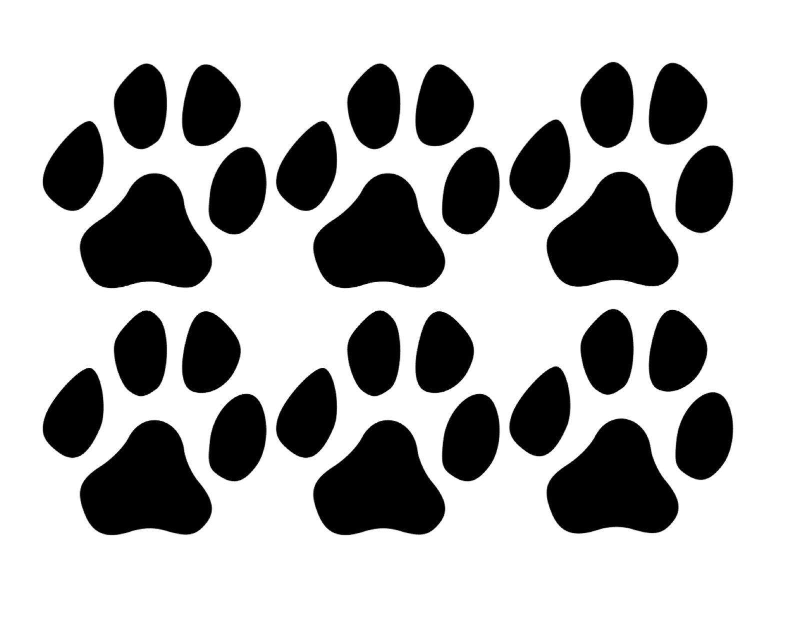 Set of 6 LARGE INDOOR USE Paw Print Decals Stickers Wall Pet Cat Dog Vinyl Great
