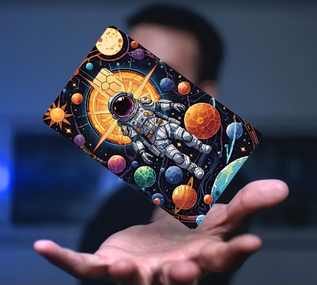 Space Astronaut Planets Galaxy Design Debit Credit Bank Card Skin Sticker NEW