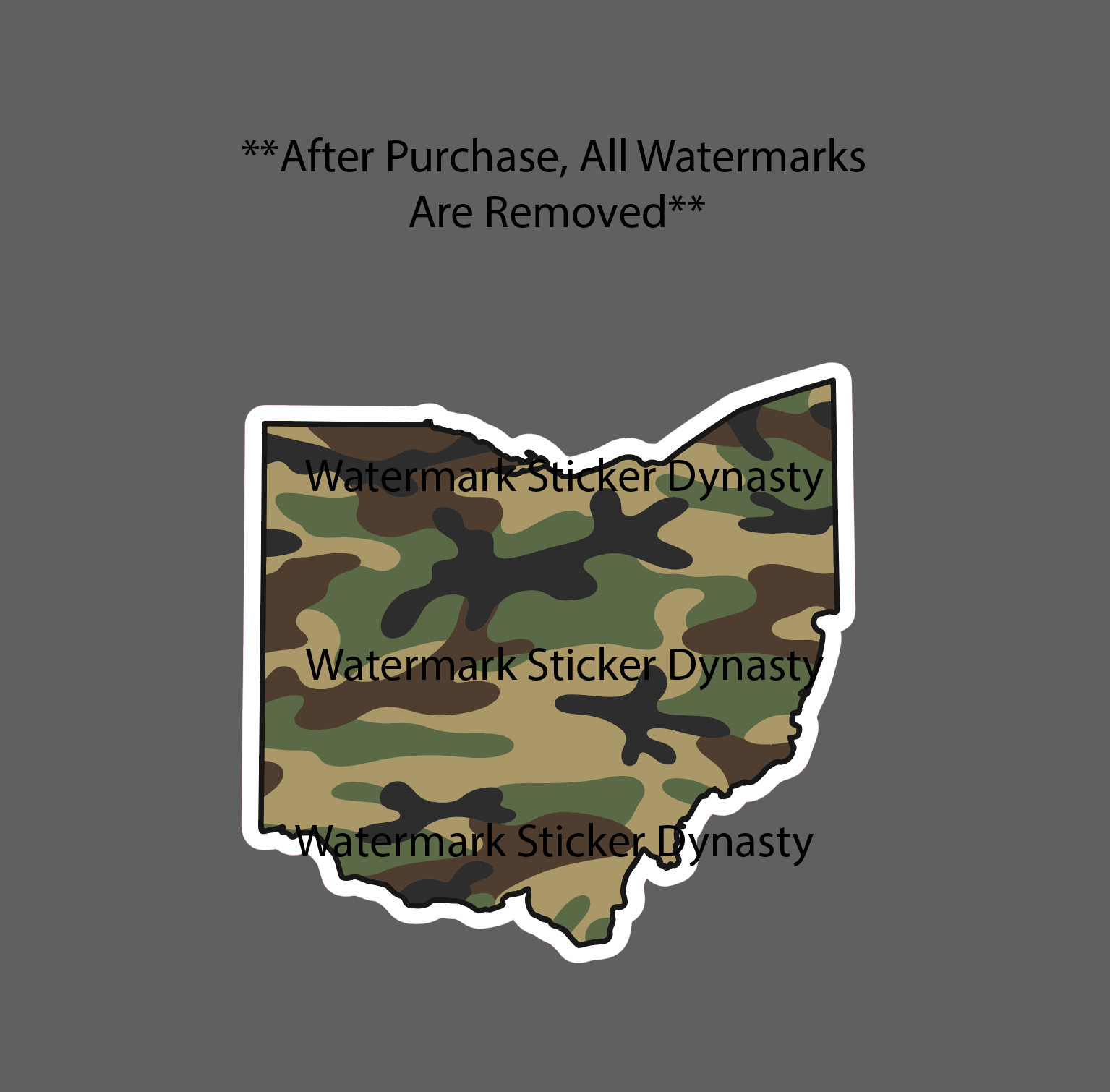 Ohio Sticker Waterproof Decal Outdoor State Camo Hunting Fishing Gift NEW