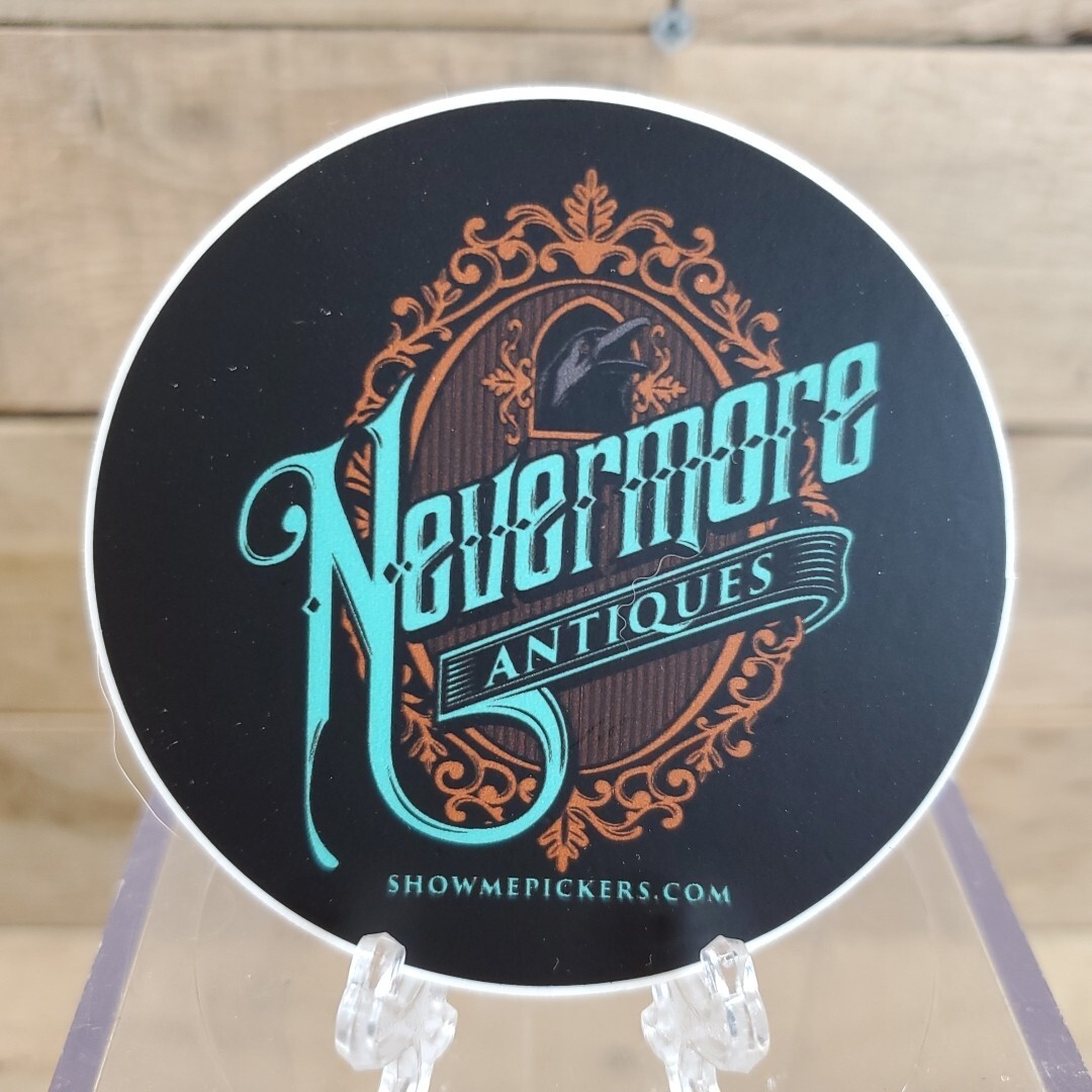 Round Nevermore Antiques 3" Circle Patch Sticker
