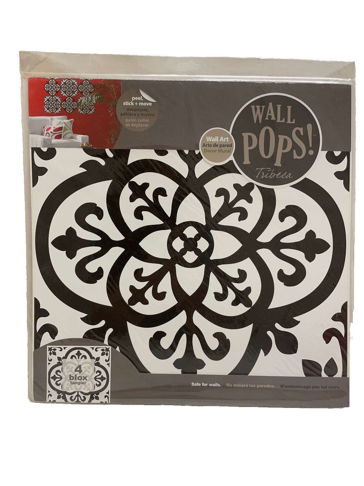 Wall Pops! 4 blox "tangier" self-stick removeable decals