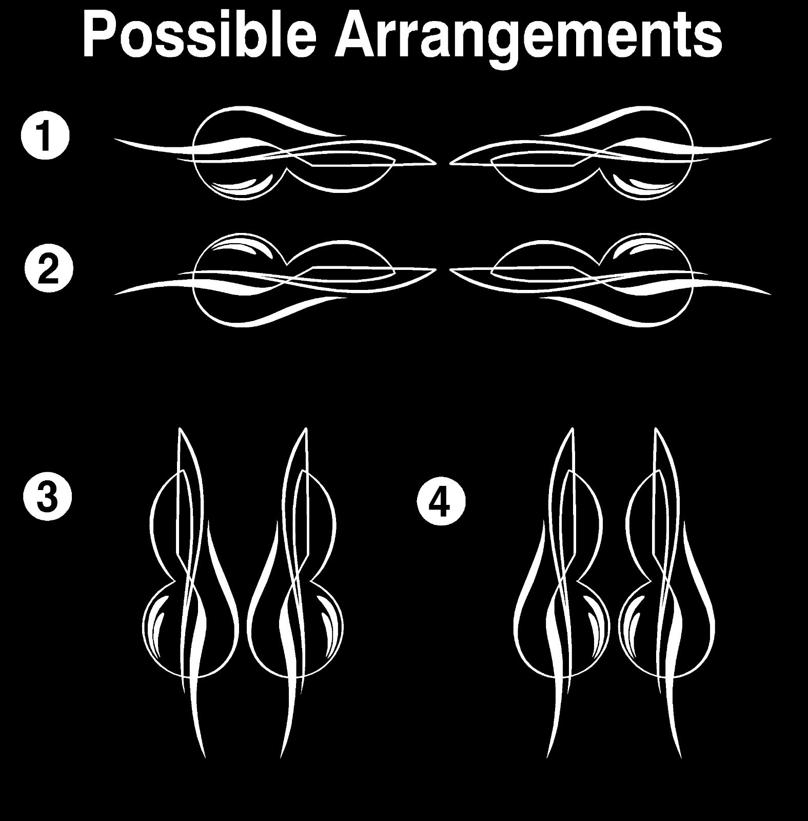 Pinstripe Decals Chopper Fender Window Gas Tank Motorcycle Bike Car (Pairs) #6