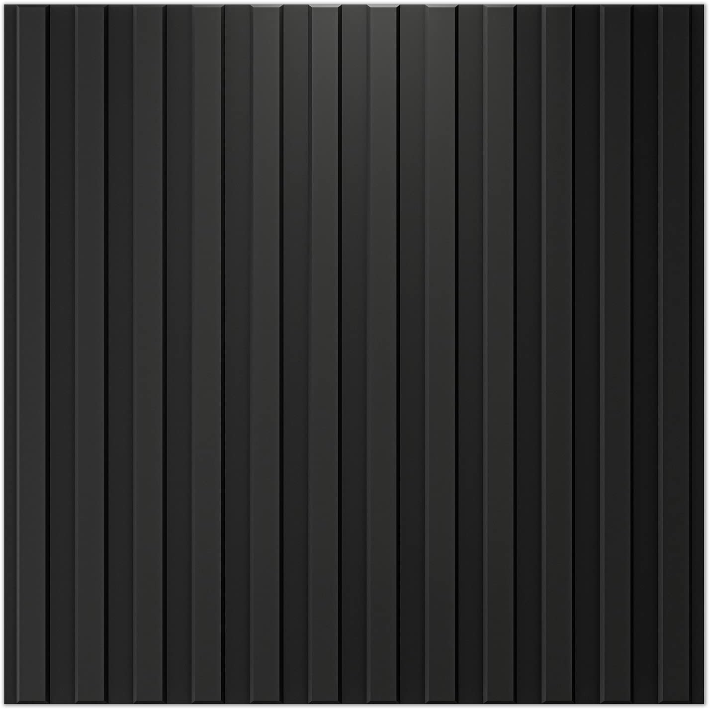 3D Fluted Wall Tiles – Black, 12-Piece Set, 32 Sq.Ft.