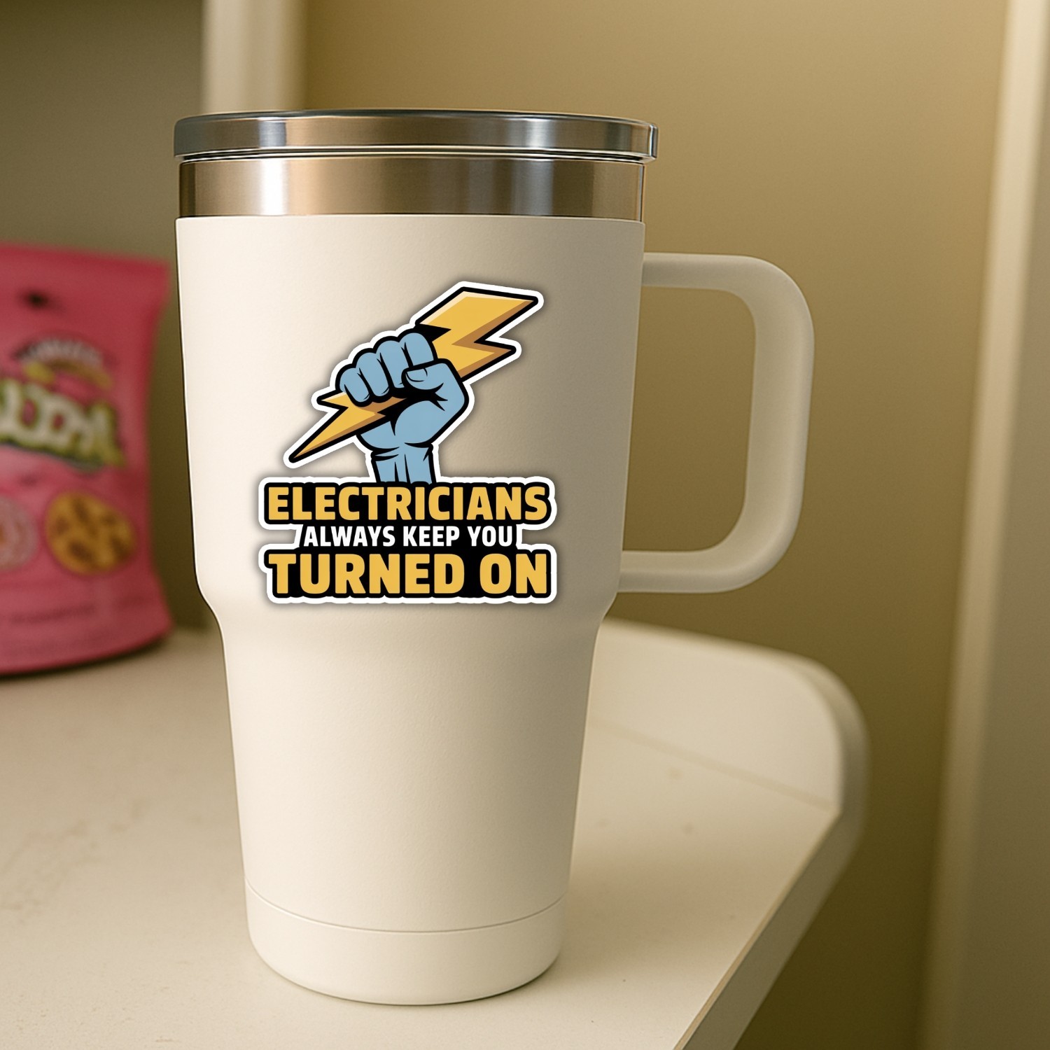 4PCS Electricians Always Keep You Turned On Stickers – Funny Lineman Work Decals