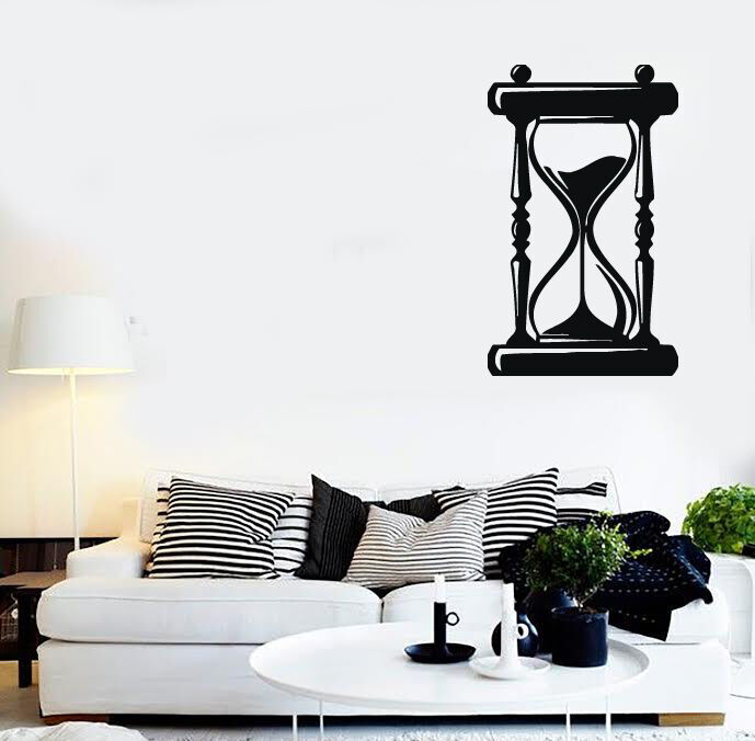 Wall Sticker Vintage Item Hourglass Time Sand Vinyl Decal (n489)