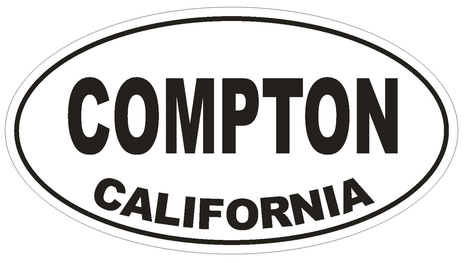 Compton California Oval Bumper Sticker or Helmet Sticker D2853 Euro Oval