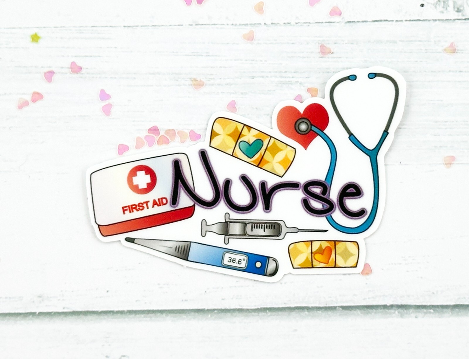 Nurse Sticker Medical Water Bottle Vinyl Decal Matte Finish 3 Inch Wide