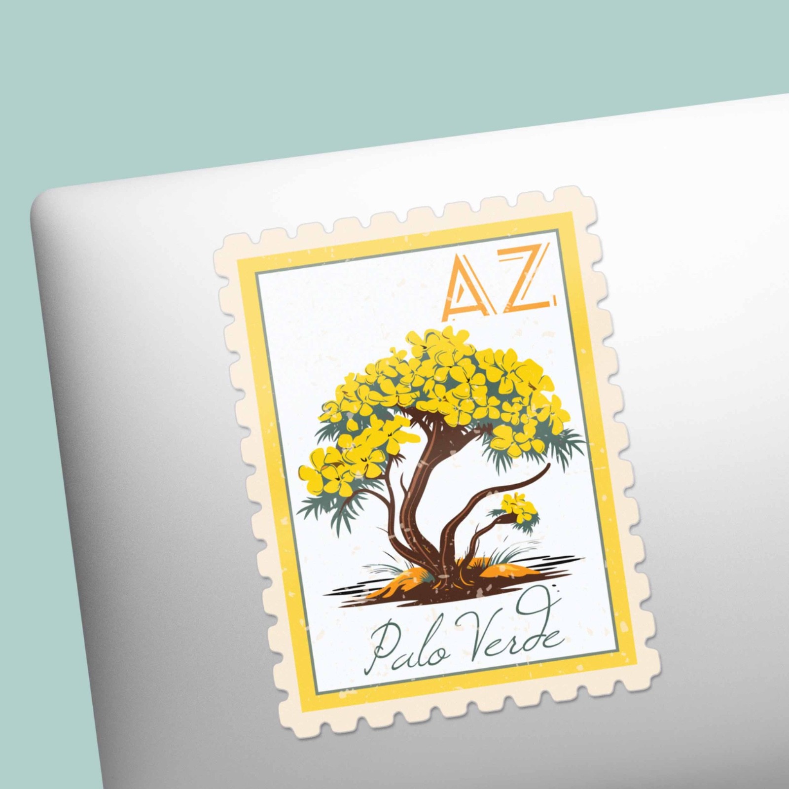 Arizona State Tree Palo Verde Sticker – AZ Vintage Stamp Decal