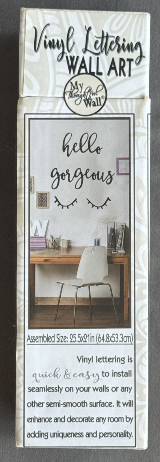 💕 Hello Gorgeous*Vinyl Lettering*Wall Art for semi-smooth surface*Easy install*
