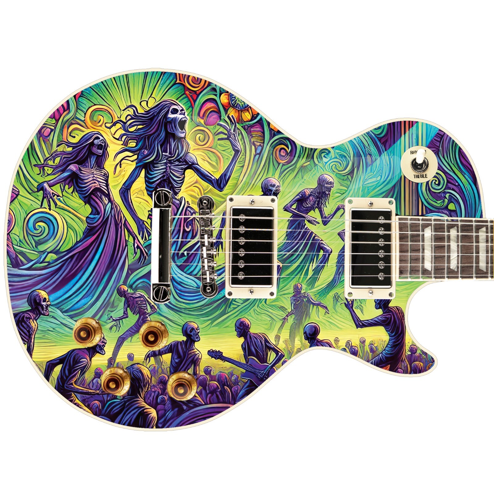 Guitar, Bass Custom Skin Wrap 'The Night of Dance' Laminated Vinyl Sticker Decal