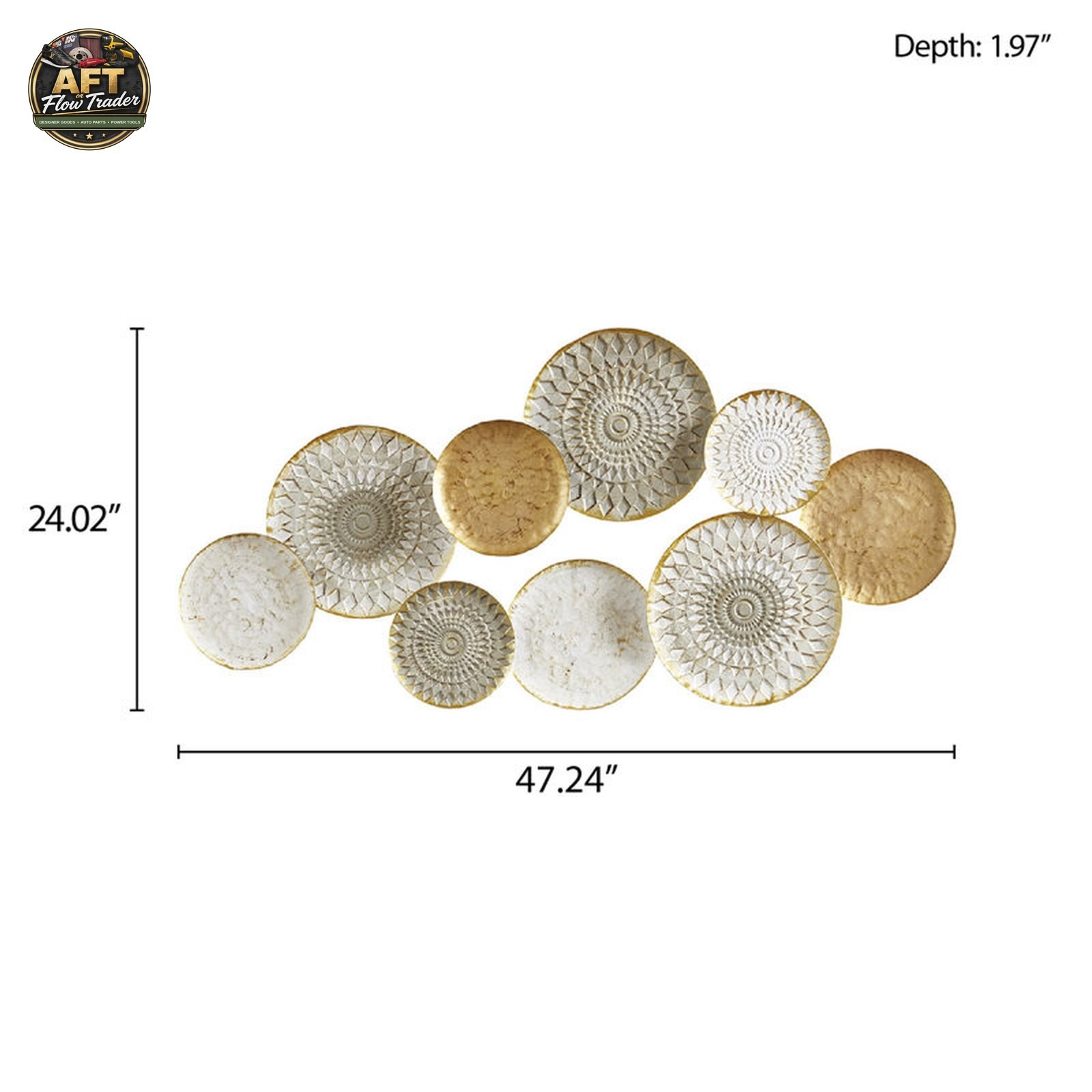 Dakota Fields Multi-colored Geometric Metal Discs Wall Décor