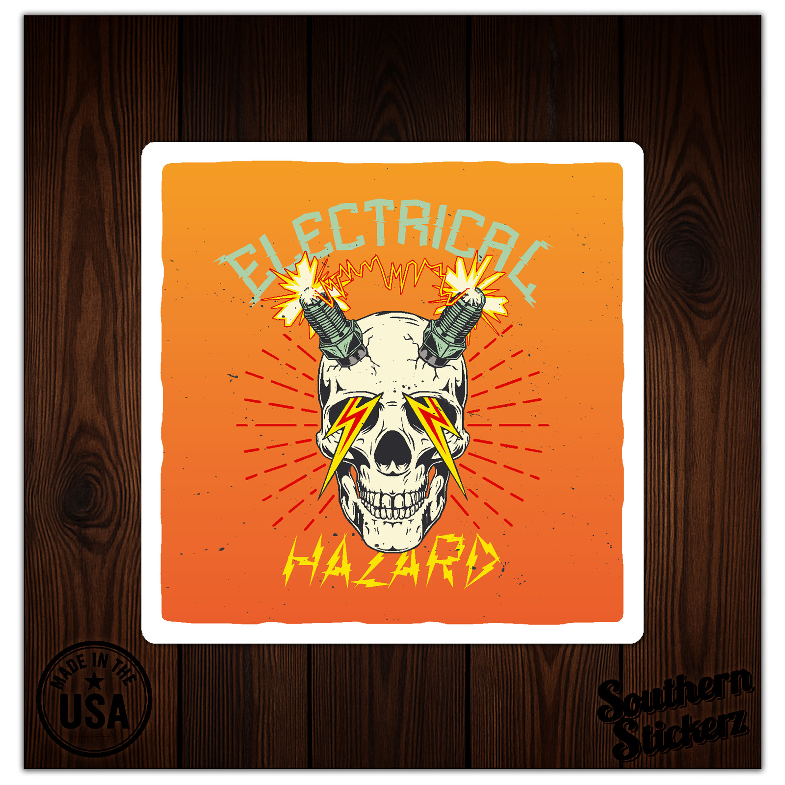 Electrical Hazard Skull – Vinyl Decal Sticker – Car Window Laptop – ebn9623